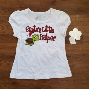 NEW FOREVER ORCHID Girls 6X "Santa's Little Helper" tee